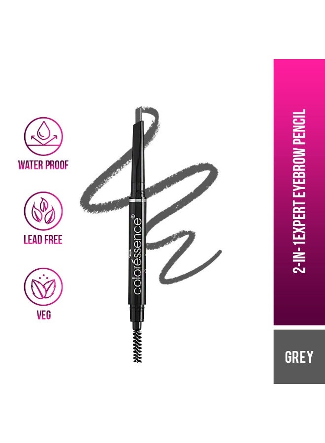 COLORESSENCE 2-IN-1 Expert Eyebrow Pencil | Brow pencil with shaping Spoolie | Lasts Upto 12hrs | Pigmented Eyebrow Pencil | Long Lasting & Natural Finish | 0.25gm Combo Grey - Image 2